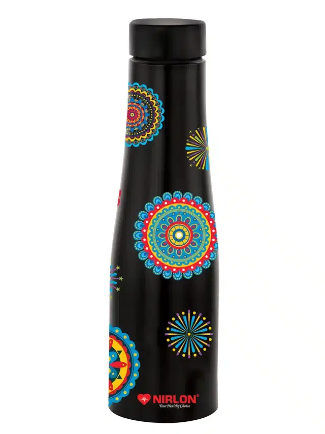 Stainless Steel Insulated Single Wall Water Bottle, Black, 1000 ml