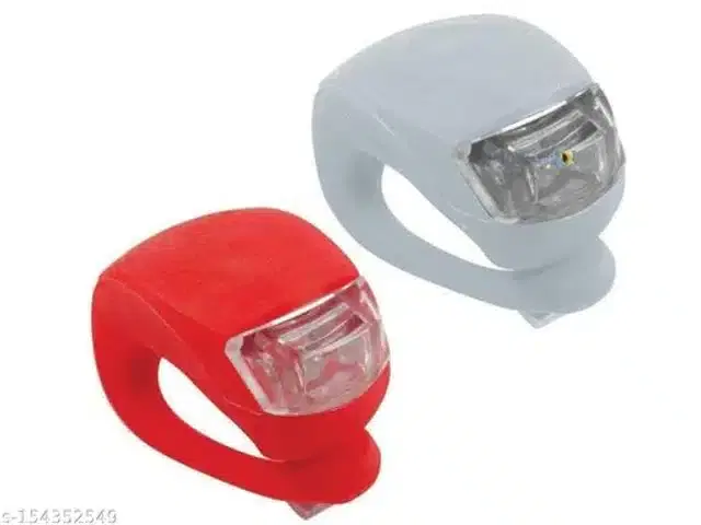 Plastic Bicycle Waterproof LED Head Light, White & Red, Pack of 2