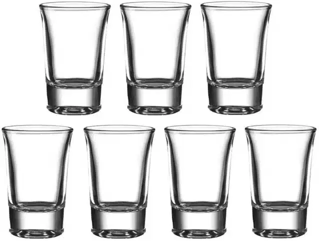 Liquor cum Cocktail Glasses, Transparent, 30 ml, Pack of 7