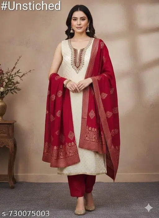 Silk Blend Punjabi/All Over Suits for Women (Multicolor, Un Stitched)