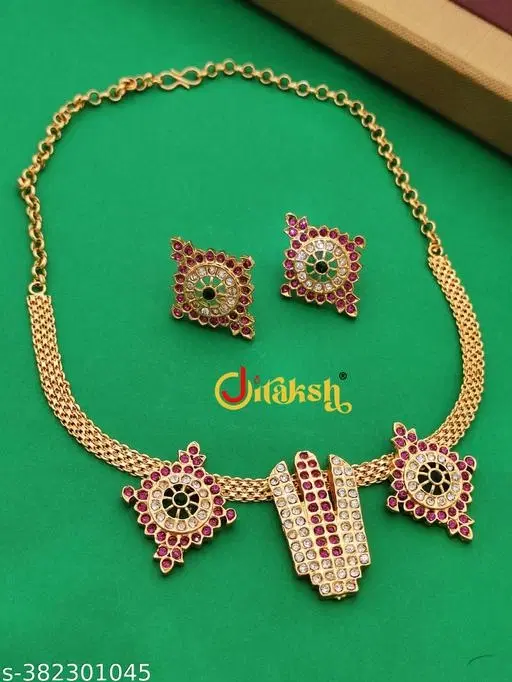 Multicolor Necklace and Earrings for Women, Pack of 2 (Free Size)