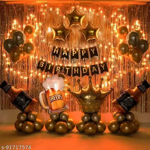 Birthday Party Decoration Kit, Multicolor, Set of 63