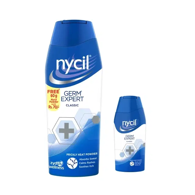 Nycil Classic Prickly Heat Talcum Powder 150 g + Nycil Classic Powder 60 g Free