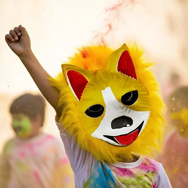 MB HOLI ANIMAL FACE MASK CAT 1pc PP, Pack of 1