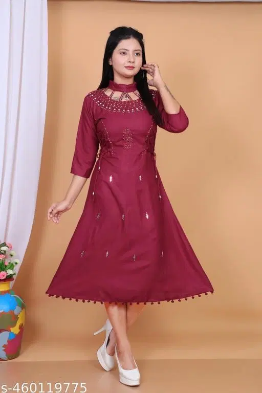 Stylish Neck One Piece for Women (Pink, XS)