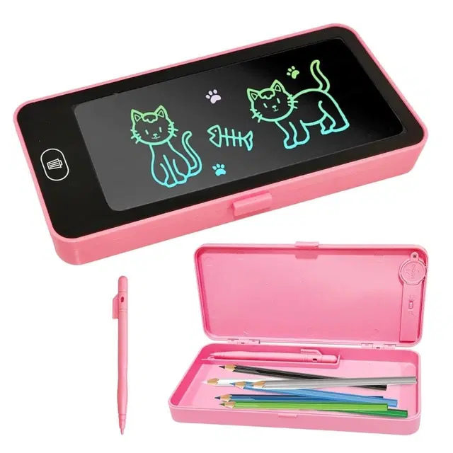 Writing Tablet Pencil Case for Kids – 2 in 1 LCD Digital Slate for Kids, E-Note Pad, Pencil Box for Kids, Doodle Writing Board for School Going, Pack of 1