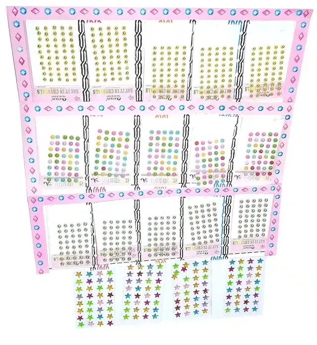 Jewels Crystal Gem Stickers Set, Multicolor, Set of 19