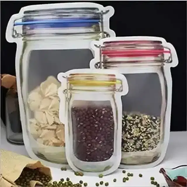 Pallavi Trading Transparent Multipurpose Storage Jars, Pack Of 3, Multicolor