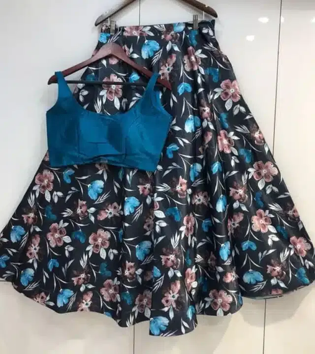 Digital Printed Unstitched Lehenga Choli for Women (Multicolor)