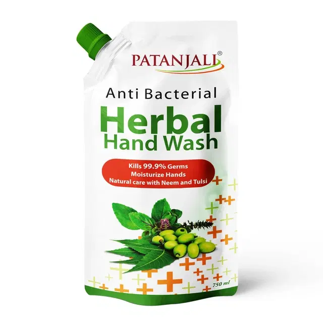 Patanjali Anti Bacterial Herbal Hand Wash 750 ml (Refill)