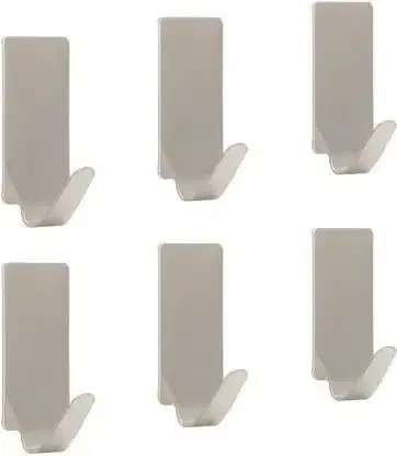 Self Adhesive Wall Steel Hooks, Pack of 6, PI-15