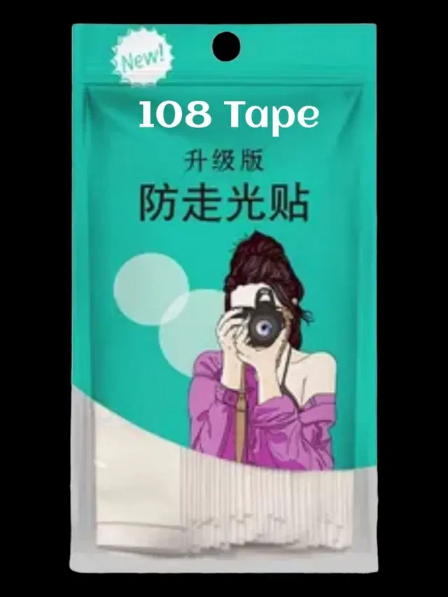 Acrylic Film Clothing 108 Double Sided Tape Strips, Transparent, Set of 1