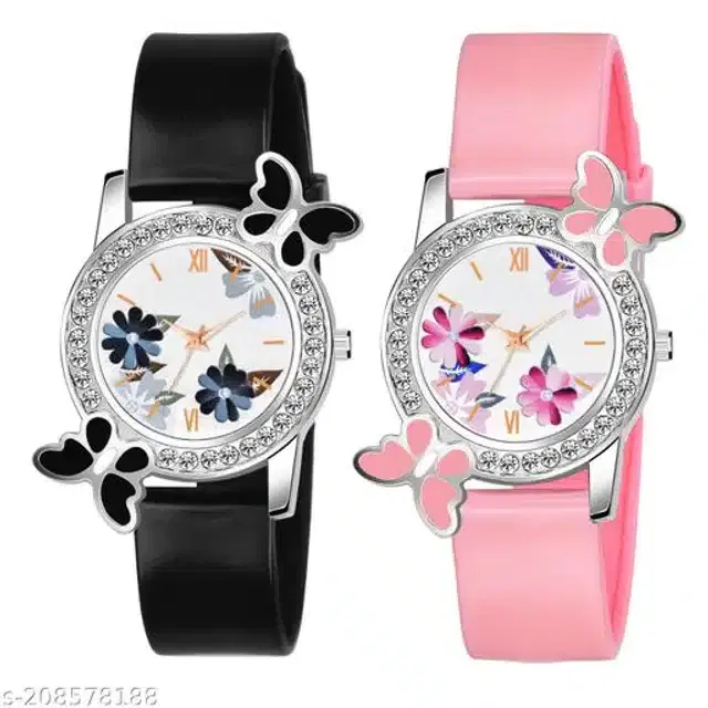 Analog Watch for Women, Pack of 2 (Multicolor)