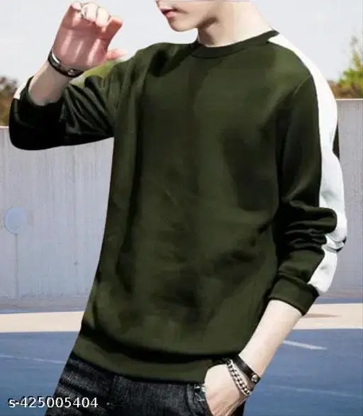 Cotton SweatShirt for Men, Green (XL)