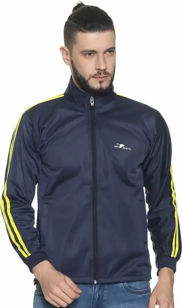 HPS Sports Full Sleeve Solid mens Jacket (Black, S) (HP0308)