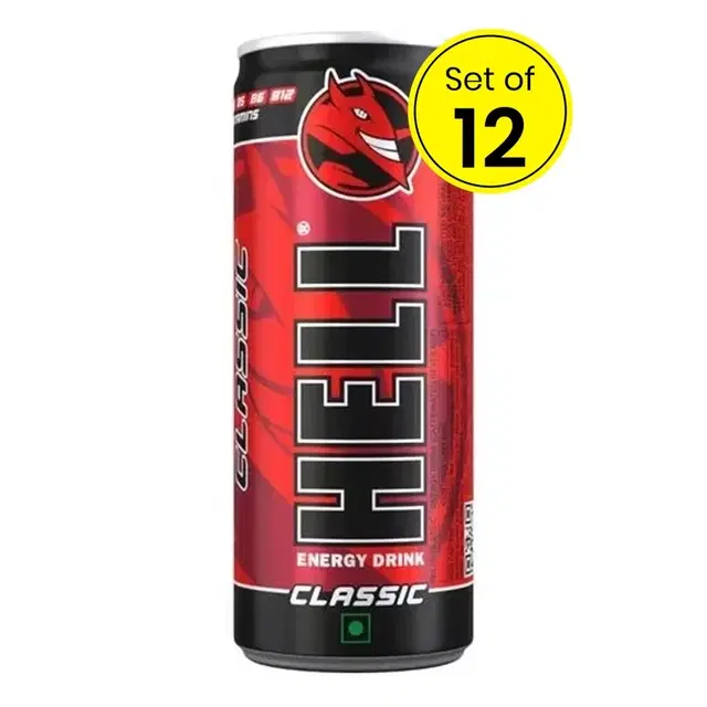 Hell Energy Drink - Classic 12X250 ml (Pack of 12)