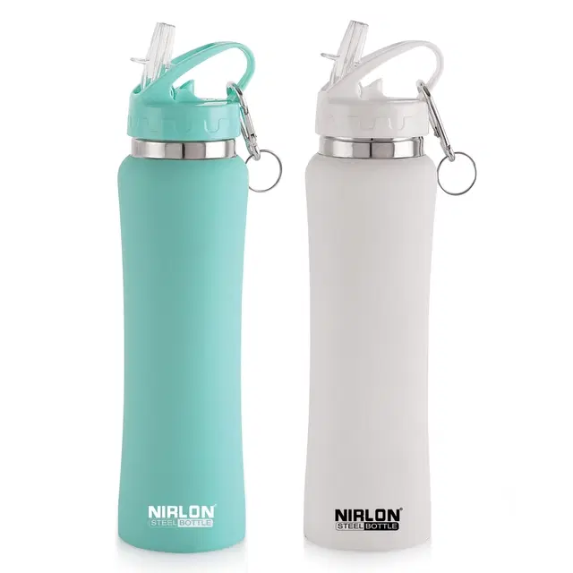 Nirlon Stainless Steel Sipper Water Bottle, Multicolor, 750 ml, Pack of 2