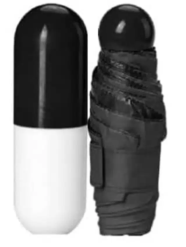 Mini Pocket Umbrella with Holder, Black