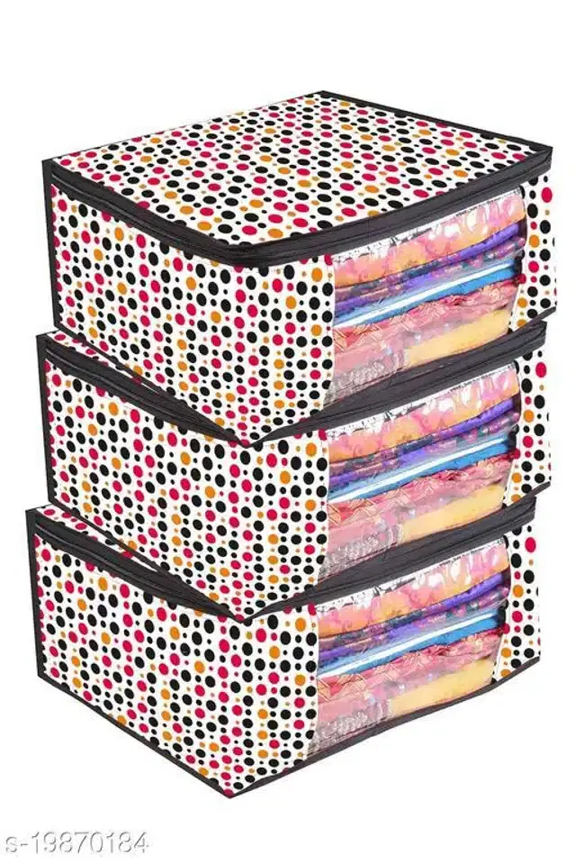 PVC Foldable Under Bed Storage, Multicolor, Pack of 3