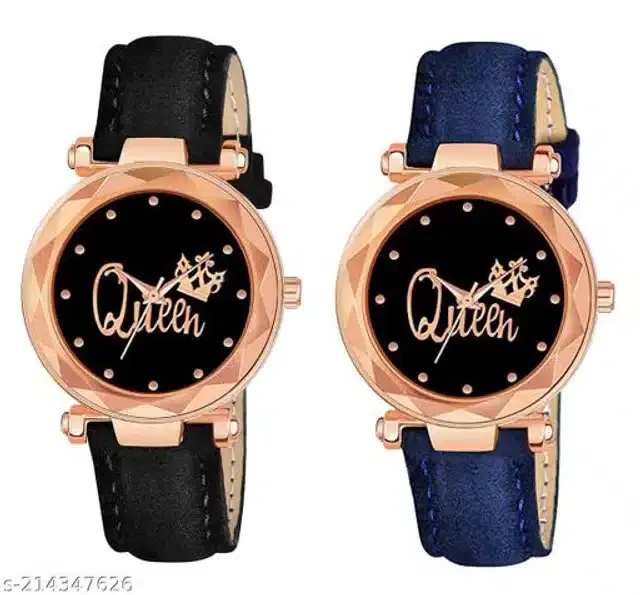 Analog Watch for Women, Pack of 2 (Multicolor)
