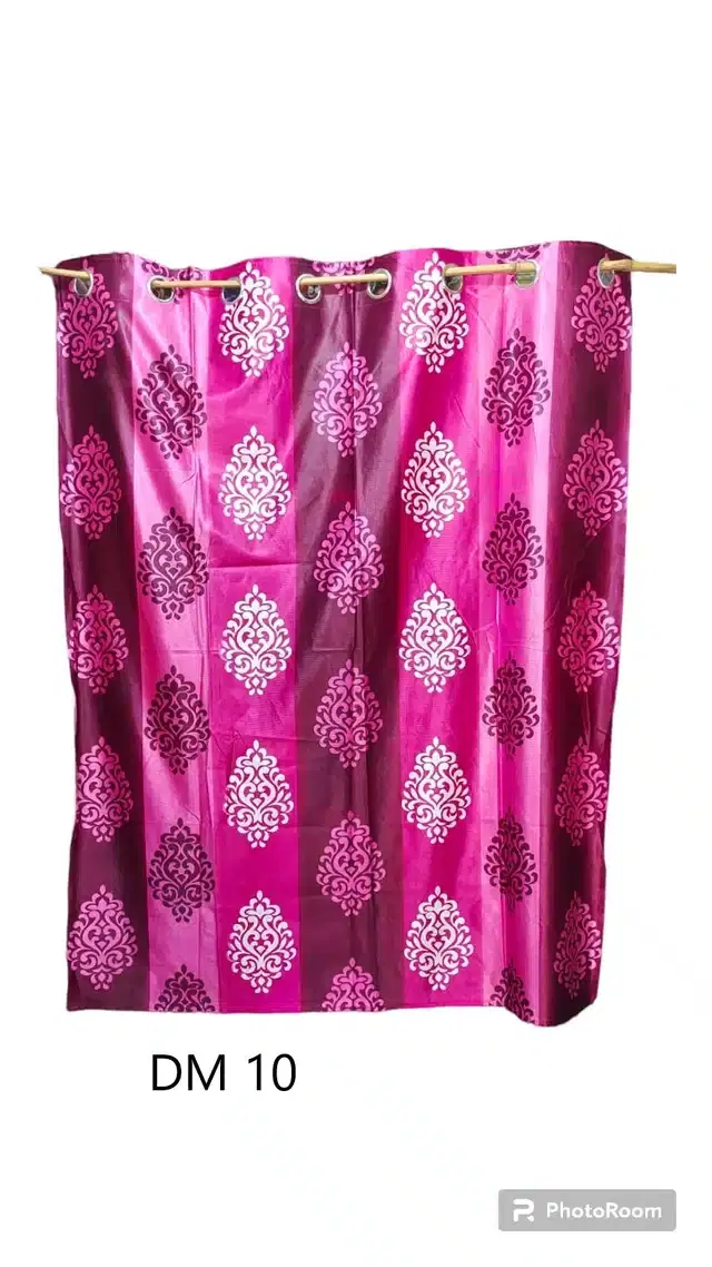 Printed Door, 7 feet & Two Window, 5 feet Curtains, Multicolor, Set of 2