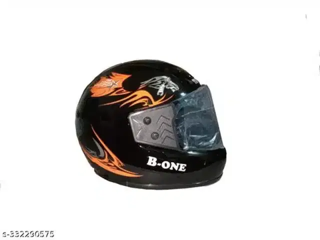 Full Face Helmet for Men & Women, Black & Orange
