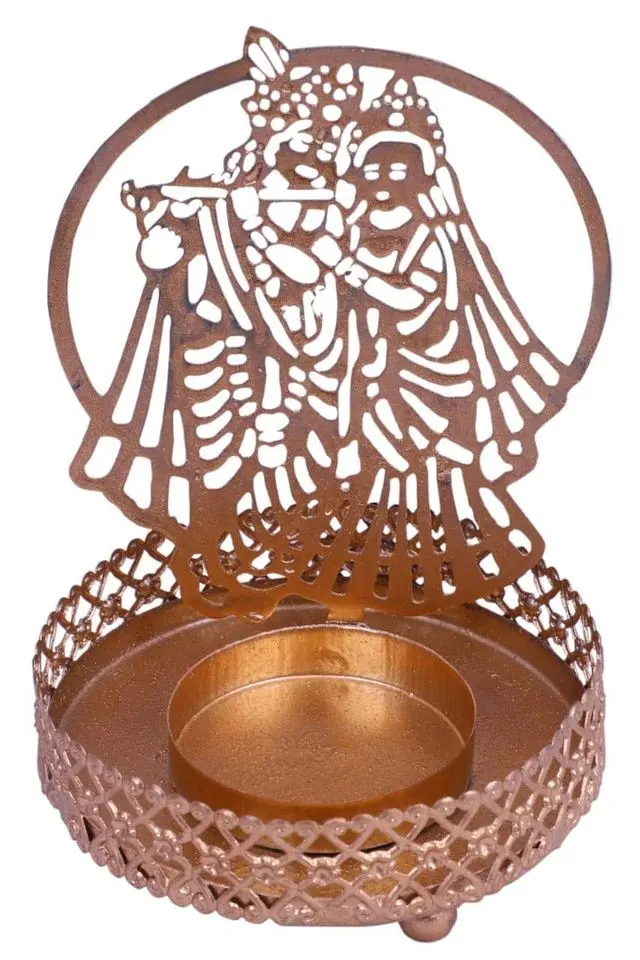 Heaven Decor Radha Krishna Shadow Tealight Candle Holder, A044