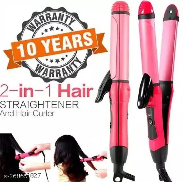 2 in 1 Straightener & Curler, Multicolor, 100 W