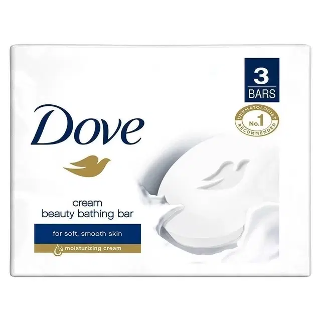 Dove Cream Beauty Bathing Bar 3X125 g (Pack of 3)