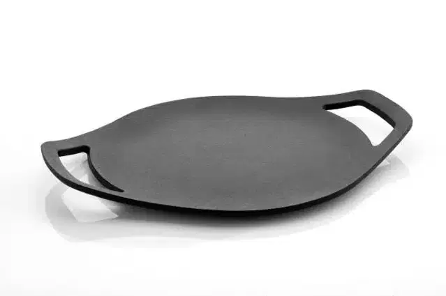 Cast Iron Tawa, Black, 24 cm