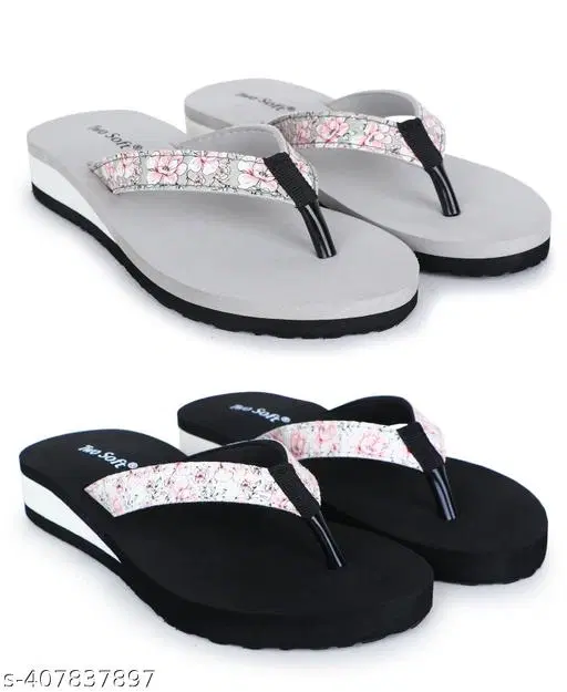 EVA Flip-flops for Women (Grey, 7) Pack of 2