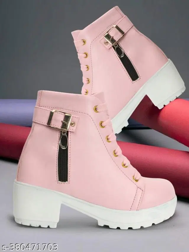 Boots for Women (Pink, 3)