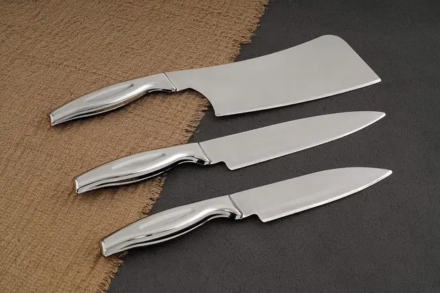 Silver Shark 3 Pc Knife Set for Kitchen, Stainless Steel