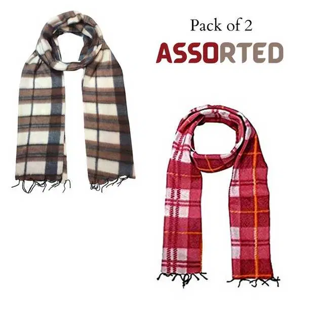 Men's Muffler, Pack of 2 (Assorted, Free Size) (TJS-2)
