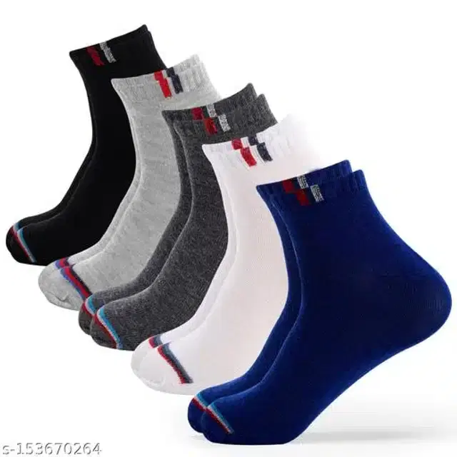 Cotton Blend Socks for Men, Set of 5 (Multicolor)