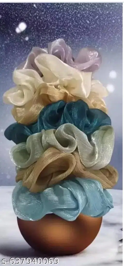 Scrunchies for Women (Multicolor, Pack of 12)