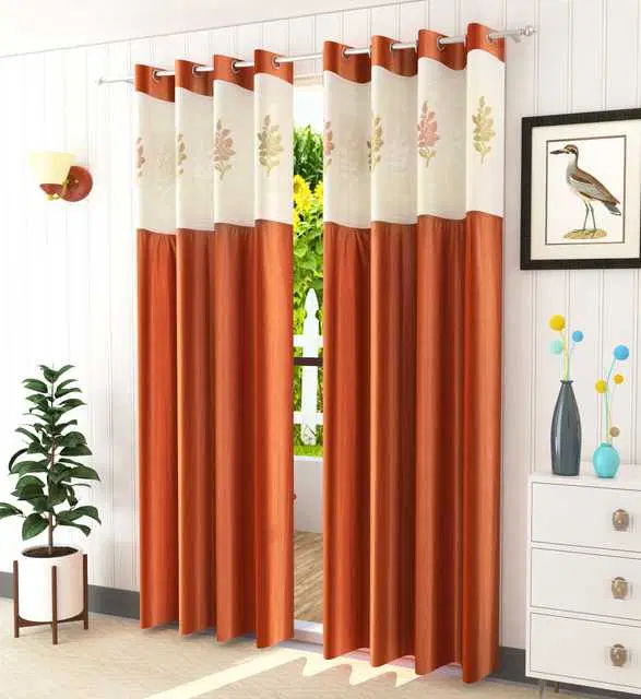 Homefab Polyester Curtains, Rust, 5 Feet, HF-210