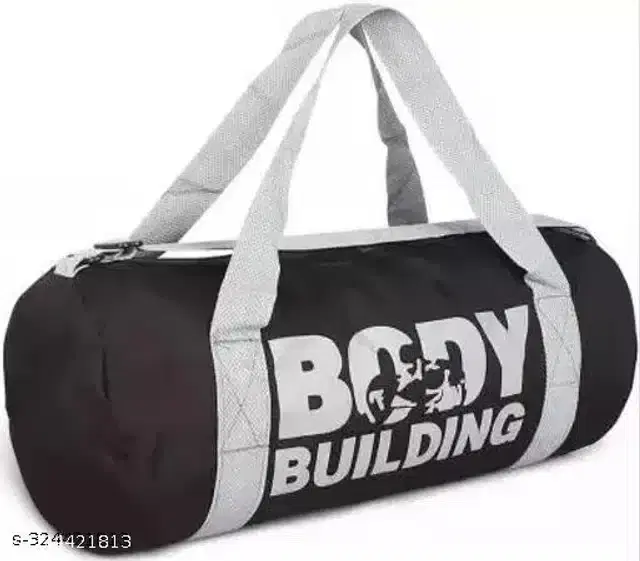 Faux Leather Gym Bag, Black