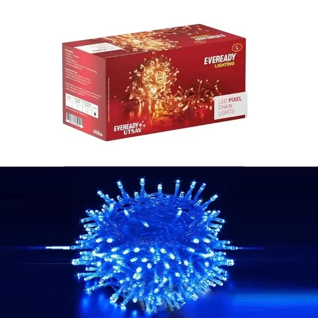 EVEREADY Pixel 46 Led Ladi | Decorative and Festive Lighting | High Brightness | Bis Approved | Made in India | Blue - 10 Meter