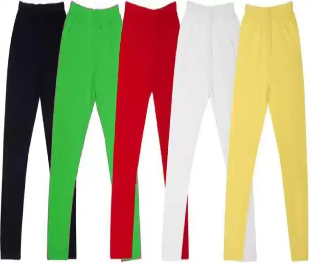 Soft & Comfortable Leggings for Girls, Pack of 5 (Multicolor, 3-4 Years)
