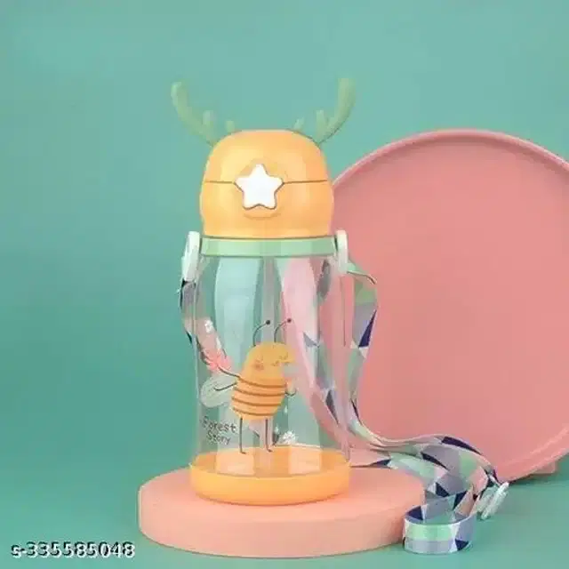 Cartoon Design Sipper Water Bottle, Multicolor