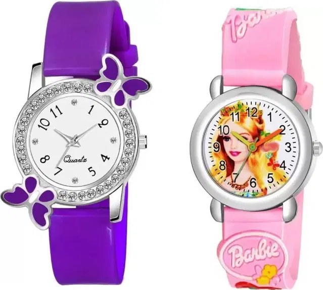 Analog Watches for Women & Girls, Pack of 2 (Multicolor)