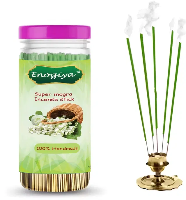 Enogiya Handmade Low Smoke Super Mogra Flavoured Incense Sticks, 400 g