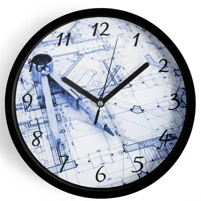 Plastic Printed Wall Clock, Multicolor, 7 Inches
