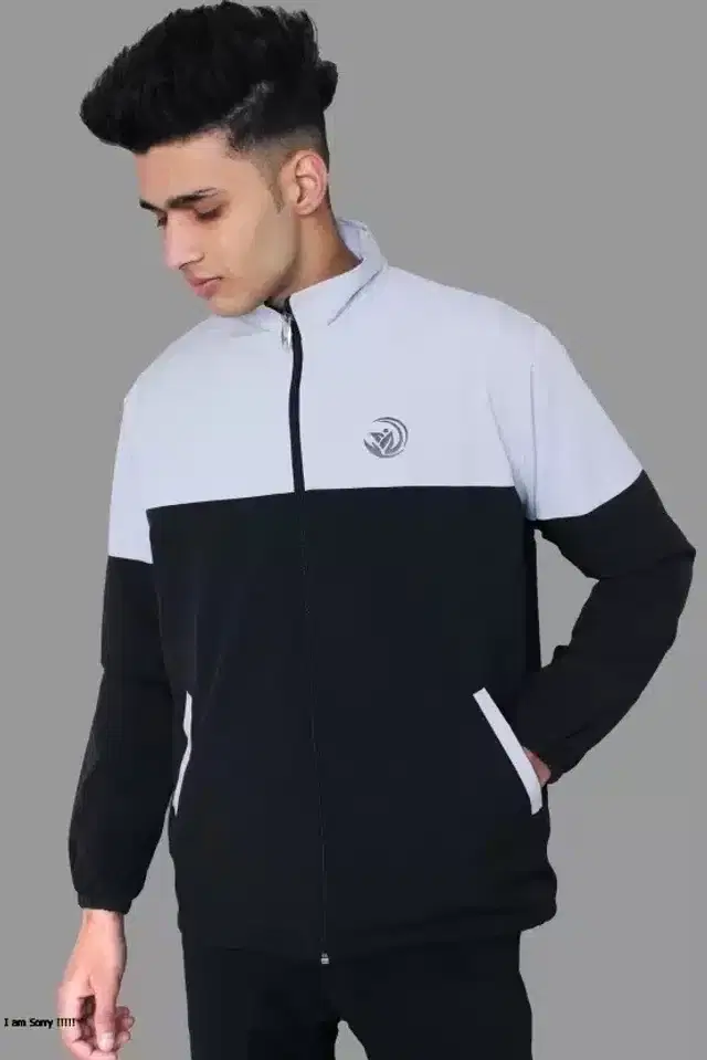 Full Sleeves Solid Sports Jacket for Men (Multicolor, S)