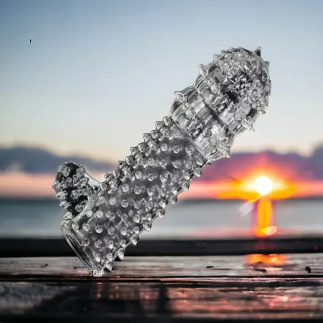 Crystal Dotted Reusable Condom for Men, Transparent, Pack of 1