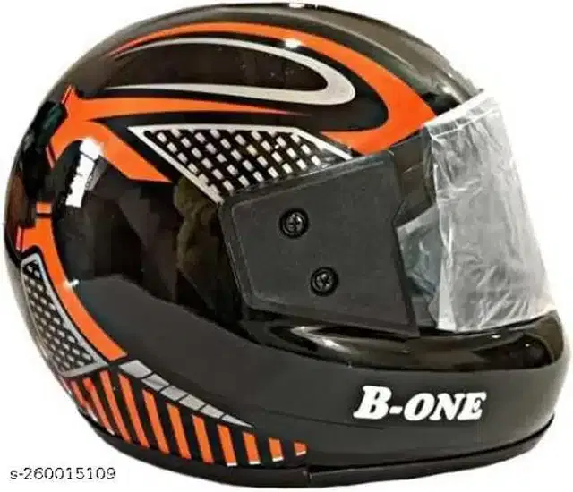 Full Face Helmet For Men, Black & Orange