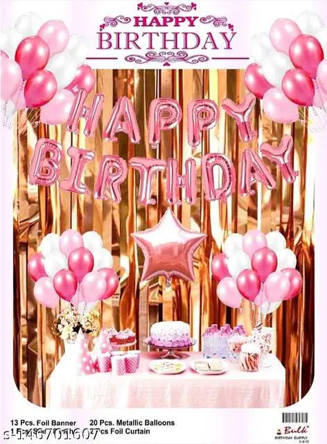 Mathur Enterprises Happy Birthday Celebration Decoration Kit, Pack Of 1, Multicolor, ME-14