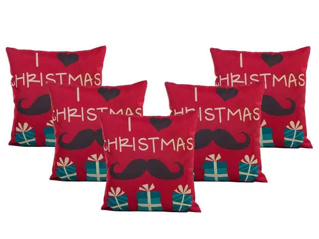 Cushion cover with zip Closure, Set of 5, 16 X 16 Inches, Multicolor, A-333