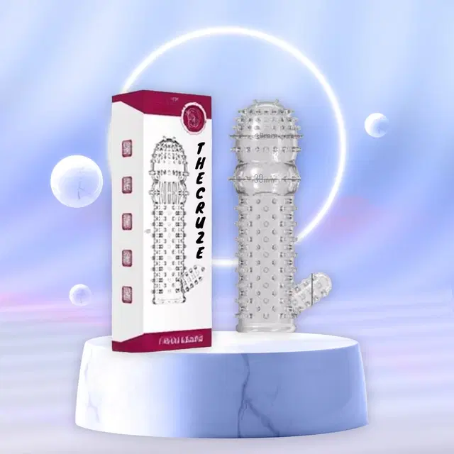 A R Silicone Crystal Dotted Condom for Men, Transparent